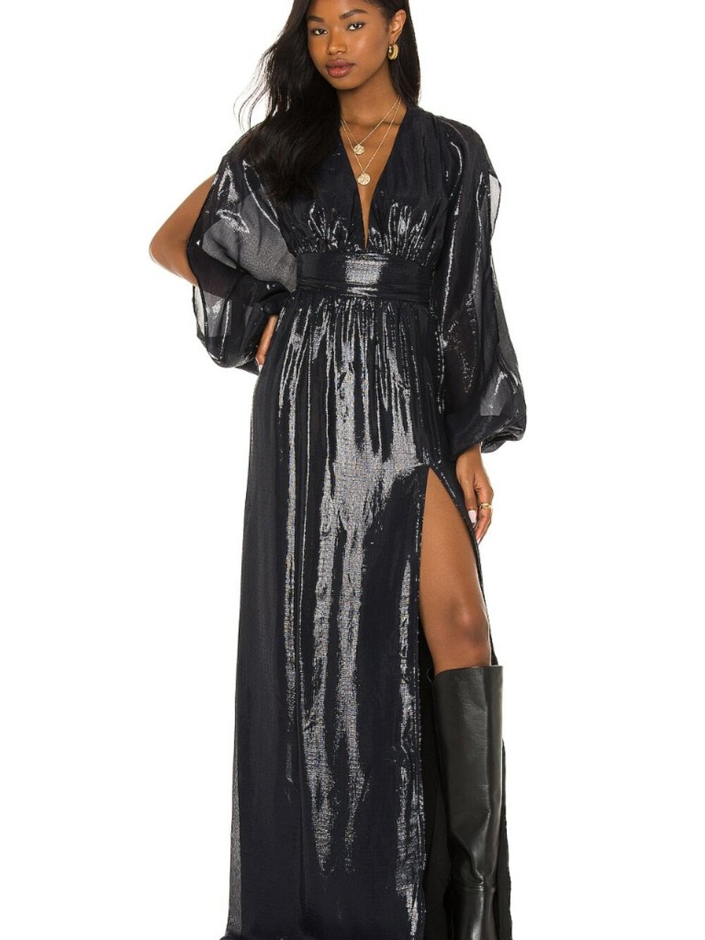 NWT House of Harlow 1960 x REVOLVE Imara Black Maxi Dress. SZ L - Picture 6 of 6